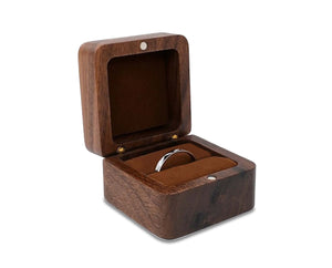 Wooden Ring Box Teak Wood Jewelry Storage Box Handmade Ring Holder Case