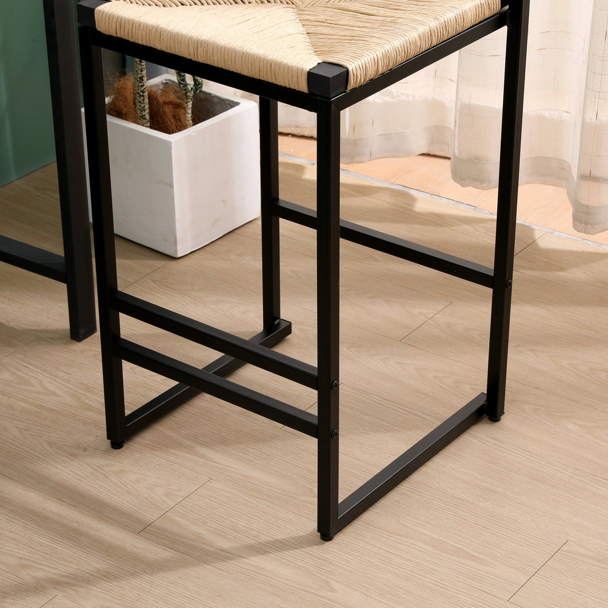 Honey Bar Stools Set of 2 Paper Rope Weave Dining Chairs (Honey) - Tuesday Morning - Table & Bar Stools