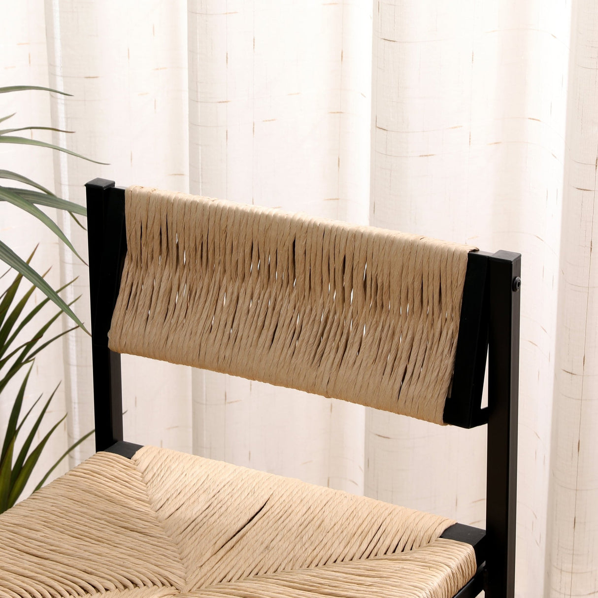 Honey Bar Stools Set of 2 Paper Rope Weave Dining Chairs (Honey) - Tuesday Morning - Table & Bar Stools