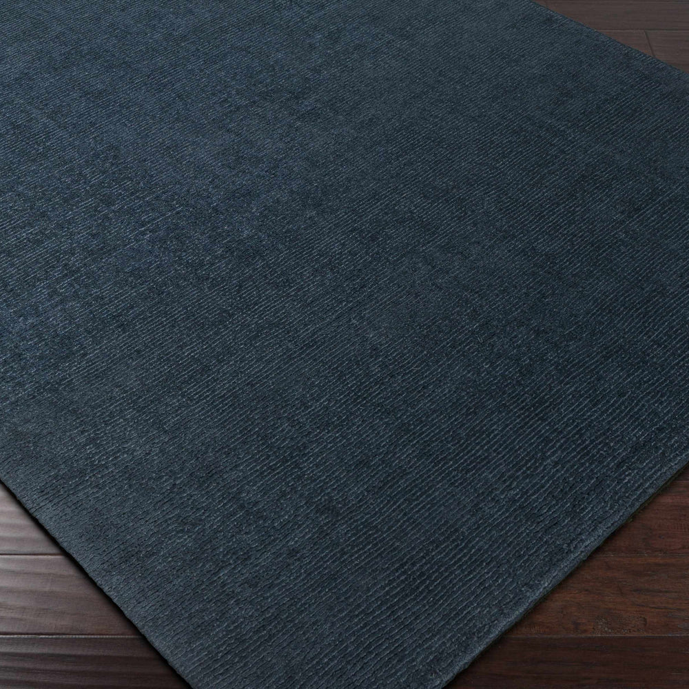 Brockton Solid Dark Blue Wool Rug