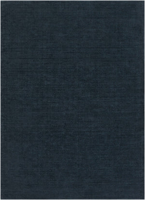 Brockton Solid Dark Blue Wool Rug