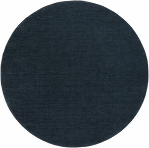 Brockton Solid Dark Blue Wool Rug