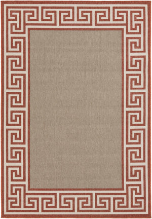 Houtz Red Border Greek Rug - Clearance