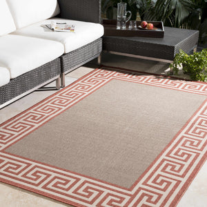 Houtz Red Border Greek Rug - Clearance