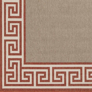 Houtz Red Border Greek Rug - Clearance
