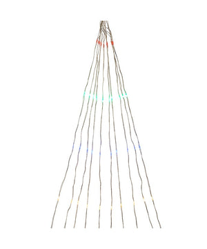200-Light Silver Nylon Canopy Light With Multicolor LED Lights
