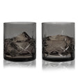 Admiral-cut-crystal-rocks-glasses-in-smoke-viski®-Whiskey-Glasses