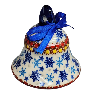 Ceramic Holiday Bell - Snowflake Delight Pattern