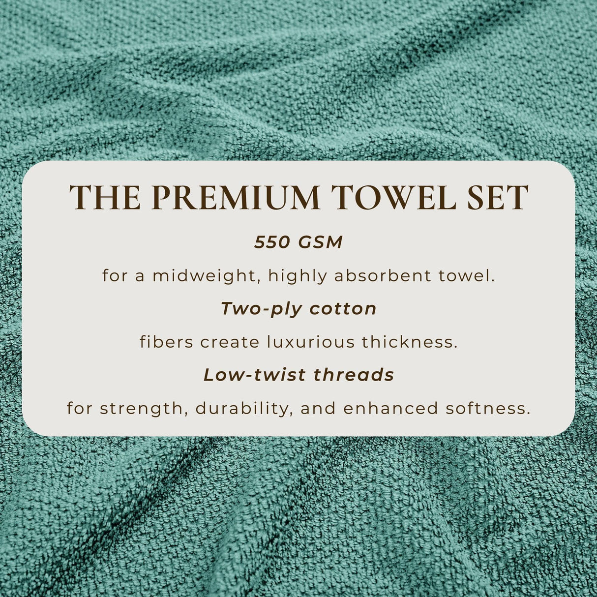 Cotton textured bath towel set - acacia collection