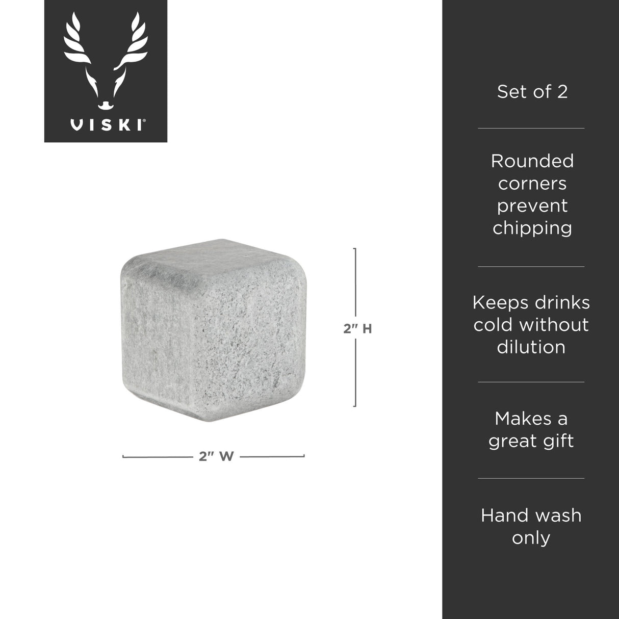 Glacier rocks large soapstone cubes viski®