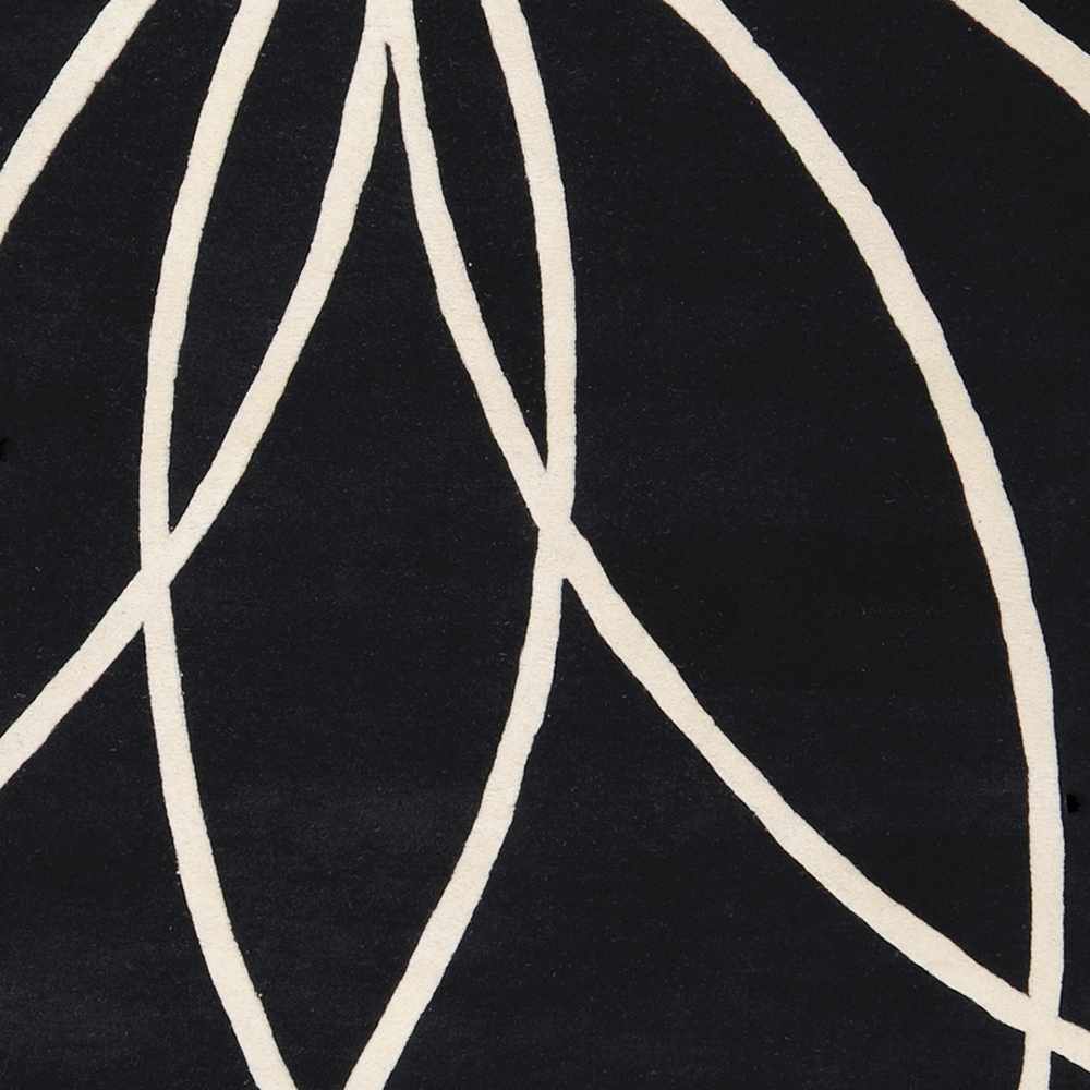 Davison Black Geometric Wool Carpet