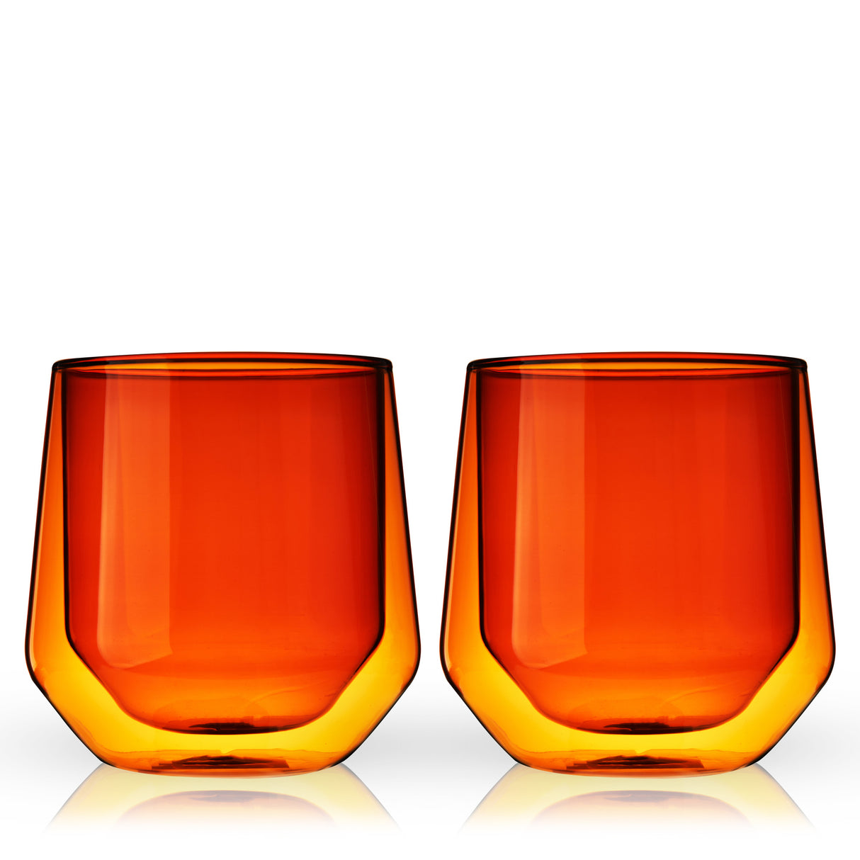 Double walled aurora tumblers in amber (set of 2) by viski