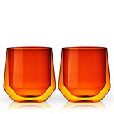 Double walled aurora tumblers in amber (set of 2) by viski