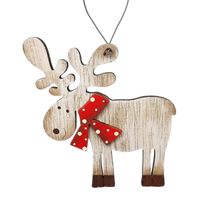 Rustic Wooden Reindeer Ornament -