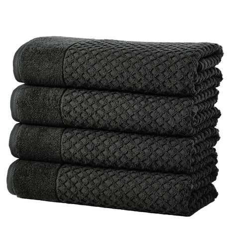 Cotton diamond waffle weave bath towel set - grayson collection