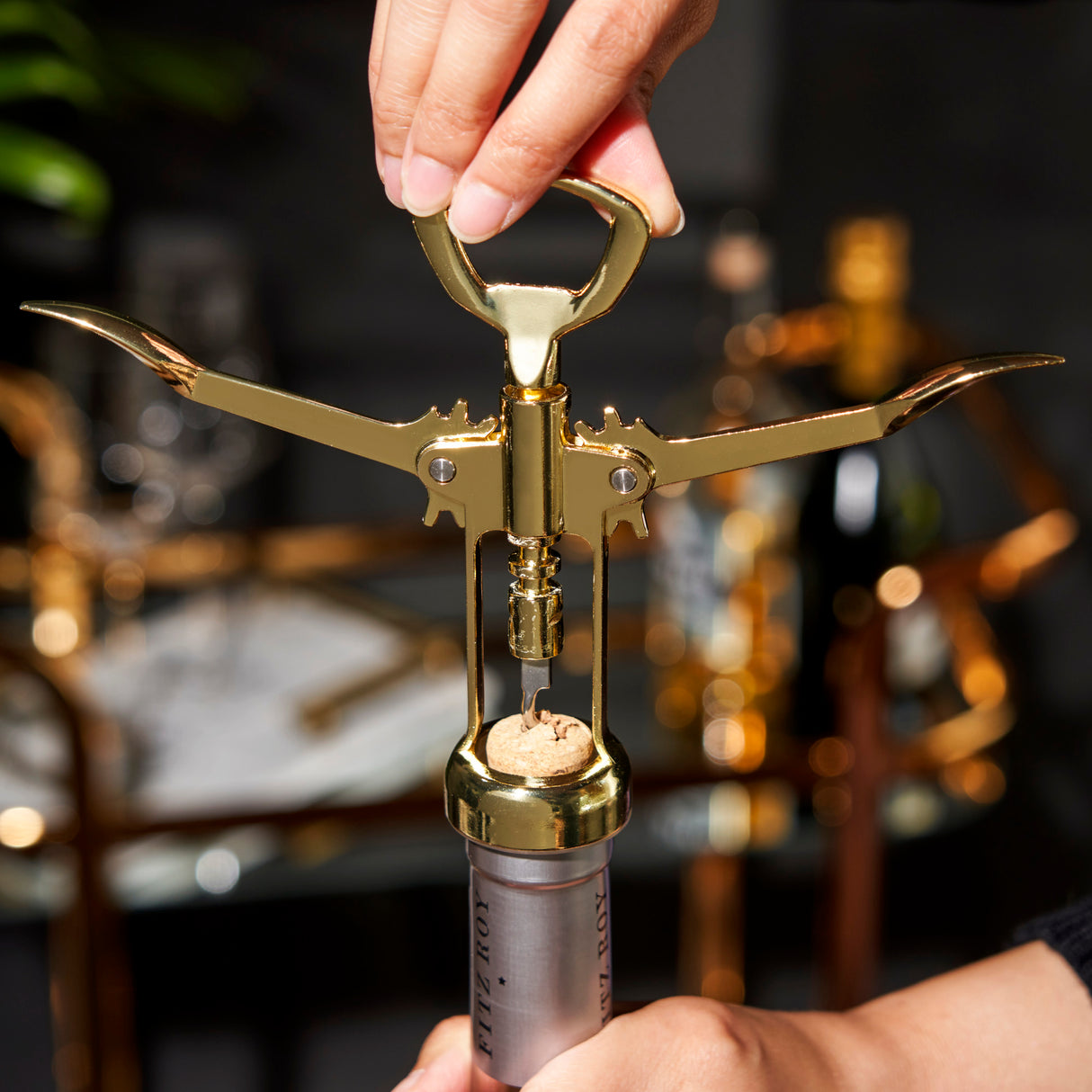 Gold winged corkscrew by viski®