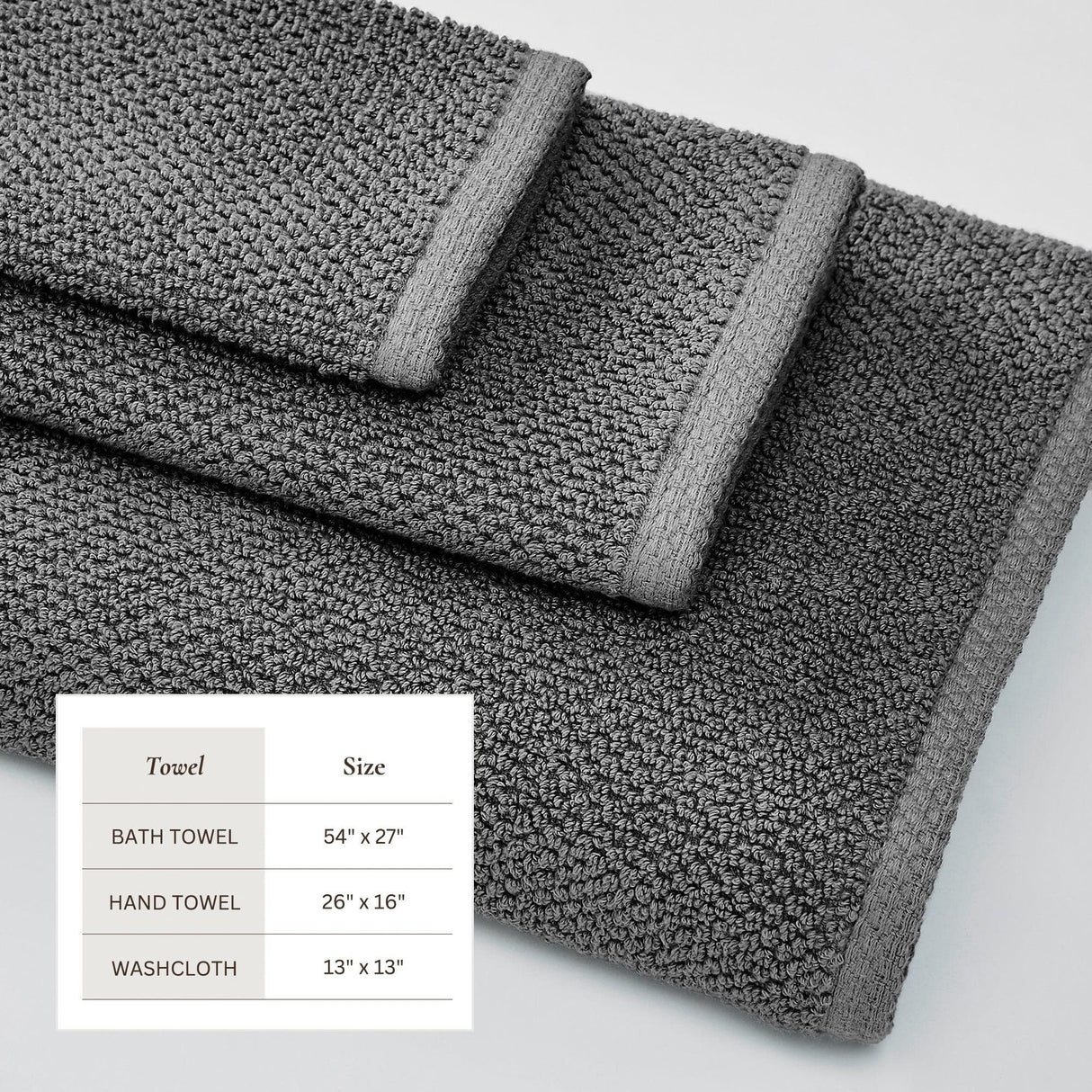 Cotton textured bath towel set - acacia collection