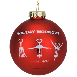 Wine Opener Holiday Workout Funny Glass Christmas Ornament