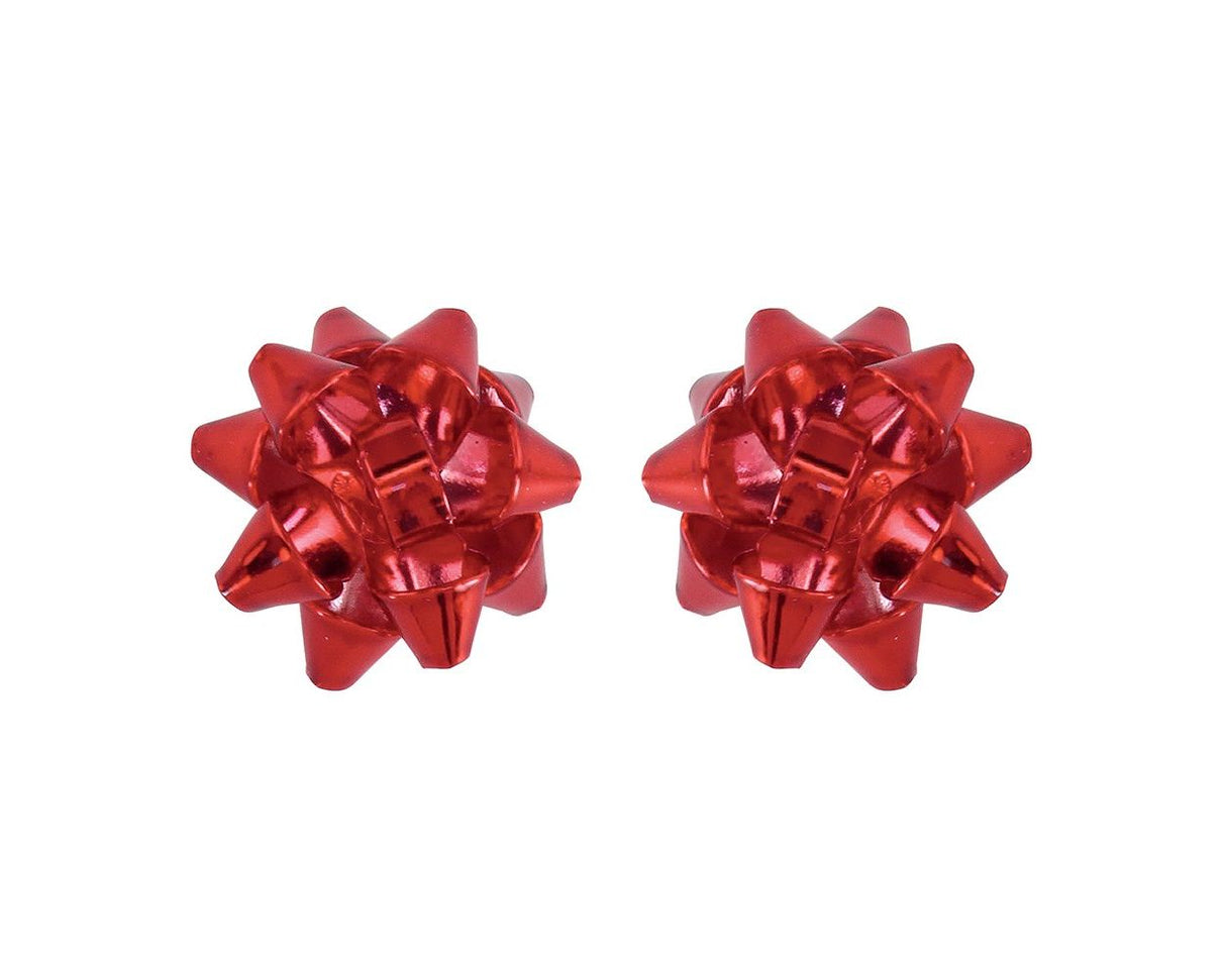 Cheerful Red Bow Earrings