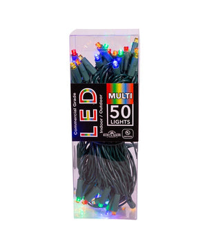 50-Light 5mm Multi-Color LED Green Wire Light Set