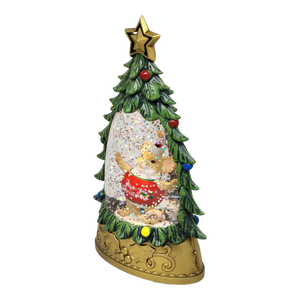 Charming Tails - Lighted Mouse Snowglobe Tree