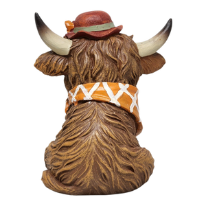 Dapper Highland Cow Figurine - Girl - 5 Inch