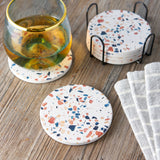 Terrazzo stoneware coasters by twine