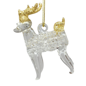 Spunglass Ornament - Gold Reindeer