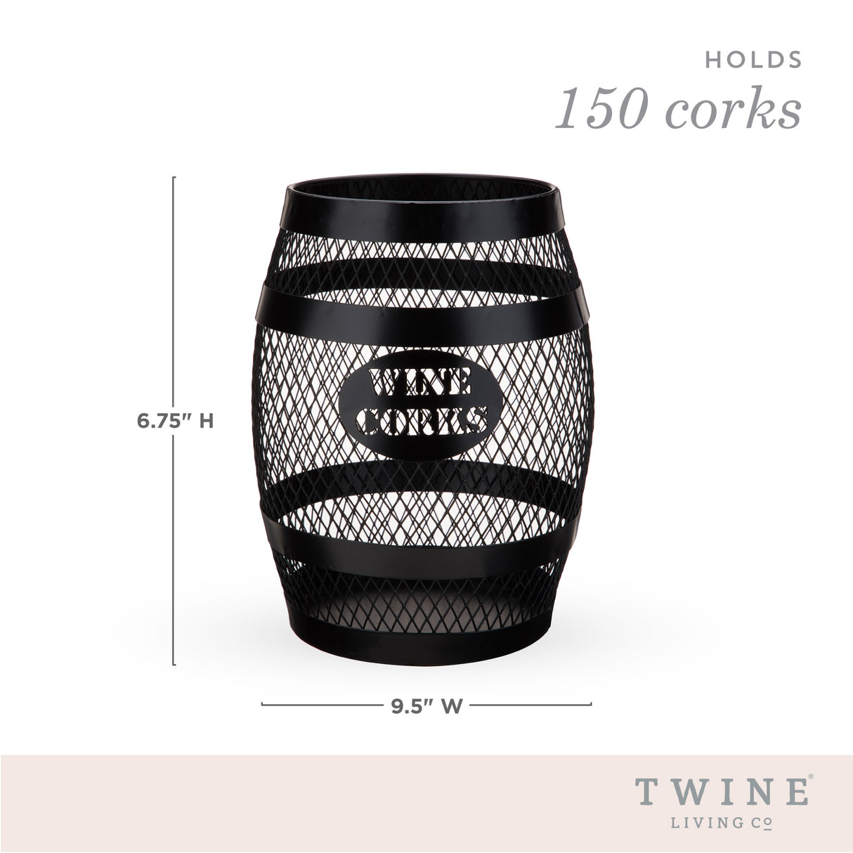 Black barrel cork holder by twine