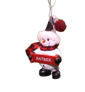 Cozy Snowman Ornament (Letters G - R) -