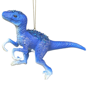 Blue Raptor Dinosaur Ornament