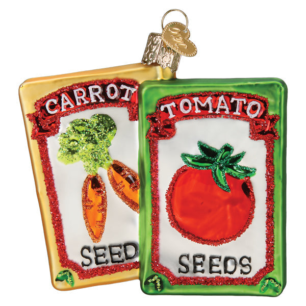 Garden Seeds Glass Ornament