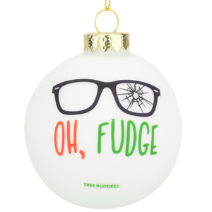 Oh Fudge Funny Glass Christmas Ornament