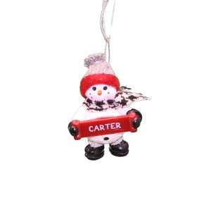 Cozy Snowman Ornament (Letters A - F) -