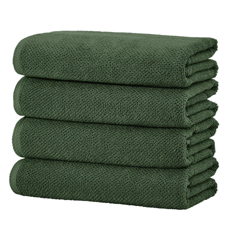 Cotton textured bath towel set - acacia collection