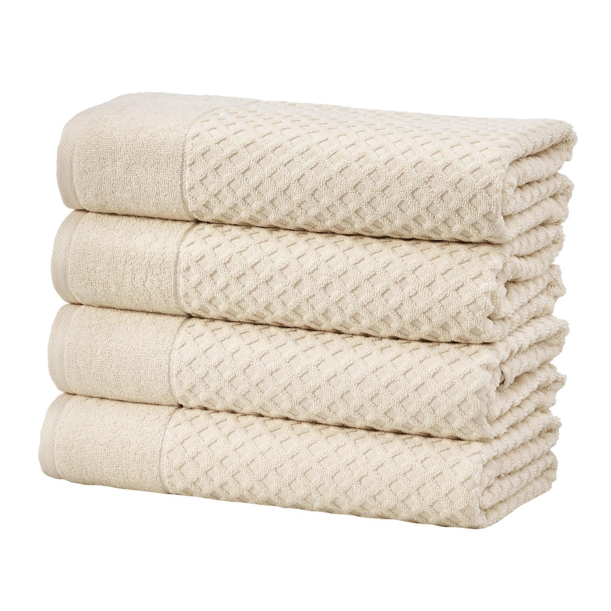 Cotton diamond waffle weave bath towel set - grayson collection