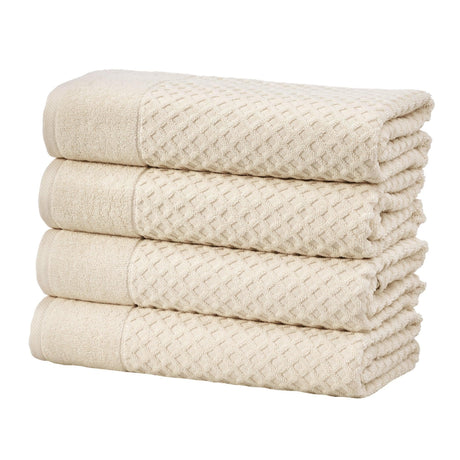 Cotton diamond waffle weave bath towel set - grayson collection