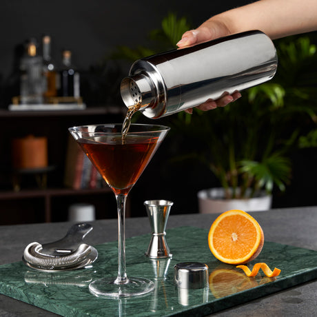 Harrison element cocktail shaker in silver viski®