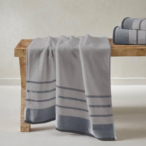 Decorative Cotton Stripe Bath Towel Set - Noelle Collection
