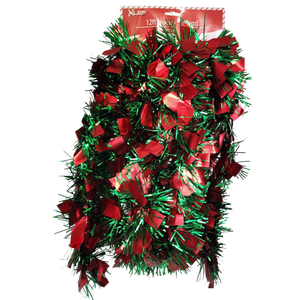 12 foot 4 Ply Luxury Matte Tinsel Garland - Red/Green