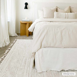 Ibarra Textured Ivory High/Low Pile Rug with Tassels
