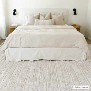 Ibarra Textured Ivory High/Low Pile Rug with Tassels