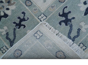 Idris Custom Made Modern Oushak Light Silver And Ivory Wool Area Rug