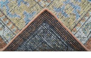 Idris Custom Made Peach, Rust And Beige Turkish Design Hand Knotted Wool Rug