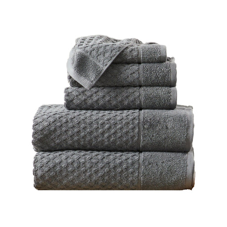 Cotton diamond waffle weave bath towel set - grayson collection