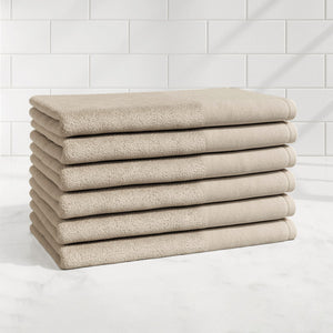 Cotton Linen-Like Border 6-Piece Towel Set - Priya Collection