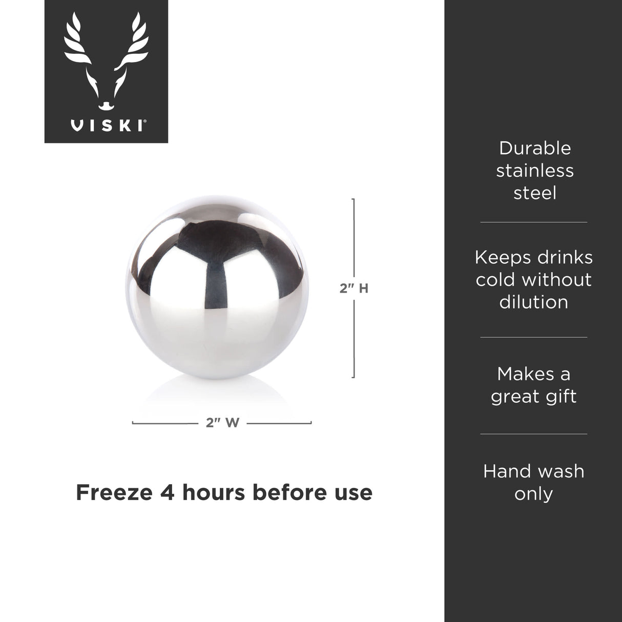 Glacier rocks® stainless steel sphere viski®