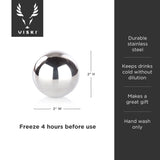 Glacier rocks® stainless steel sphere viski®