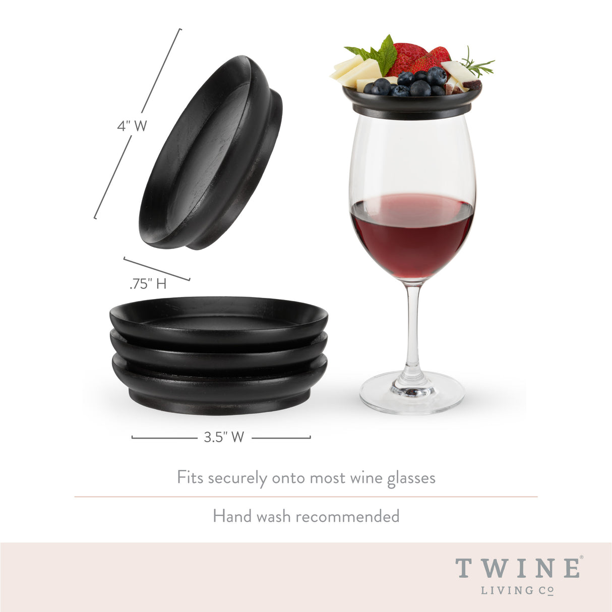 Wine glass topper appetizer plates by twine®