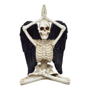 Yoga Skeleton Figurine - Urdhva Hastasana in Sukhasana Pose